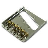 KLUSON TELECASTER BRIDGE, 6 SADDLE VINTAGE STYLE, CHROME FINISH