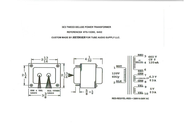HEYBOER Tweed Transformer Set, Power and Output transformer, US – Tube Audio Supply