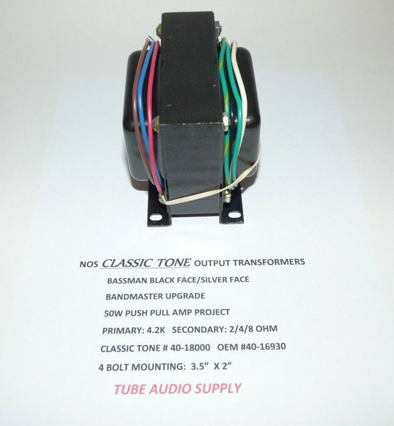CLASSIC TONE BASSMAN OUTPUT TRANSFORMER, 2/4/8 OHM TAPS Tube Audio Supply