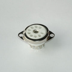 Ceramic tube socket, 9 pin,  top mount