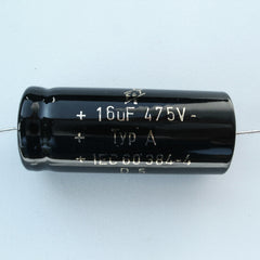 F&T / Mersen 16uf@500V electrolytic capacitor, axial leads