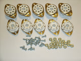 Octal ceramic sockets, TOP MOUNT set of 10 with mounting hardware